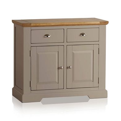 St Ives Natural Oak and Light Grey Painted Small Sideboard