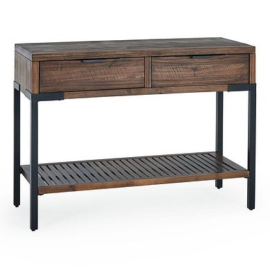 Detroit Solid Hardwood and Metal Console Table
