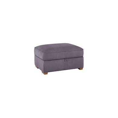 Texas Corner Chaise Large Storage Footstool in Pewter fabric
