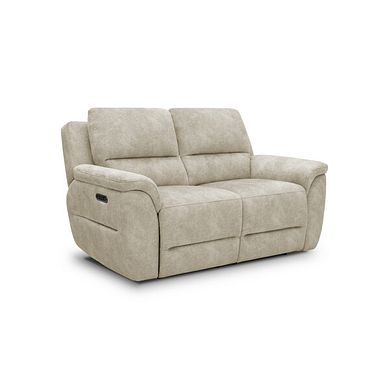Theo 2 Seater Power Recliner Sofa in Marble Cream Fabric