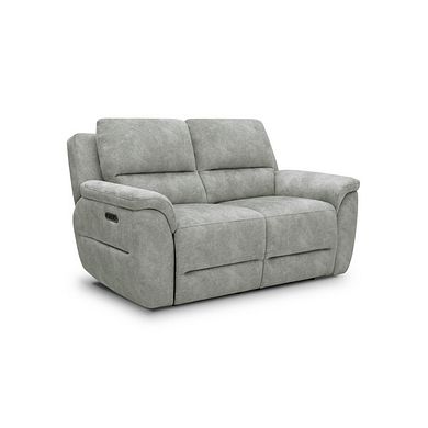Theo 2 Seater Power Recliner Sofa in Marble Silver Fabric