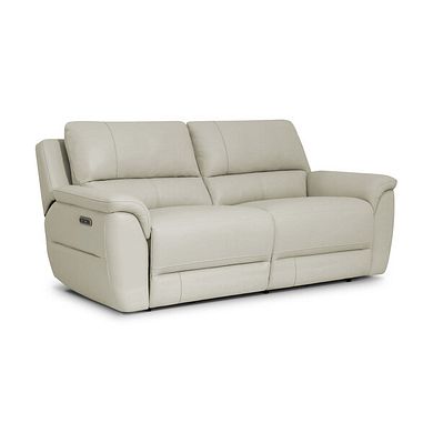 Theo 3 Seater Power Recliner Sofa in Bone China Leather