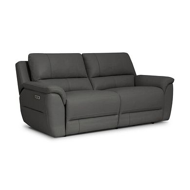 Theo 3 Seater Power Recliner Sofa in Elephant Grey Leather