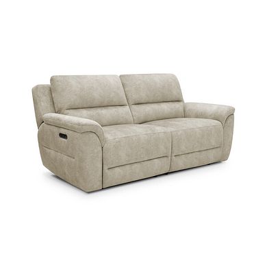 Theo 3 Seater Power Recliner Sofa in Marble Cream Fabric