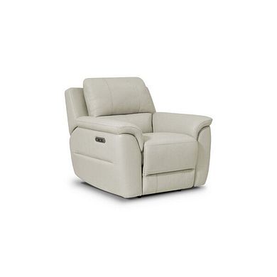 Theo Power Recliner Armchair in Bone China Leather