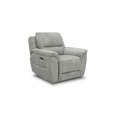Theo Power Recliner Armchair in Marble Silver Fabric