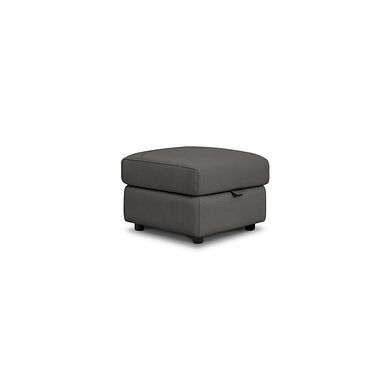 Theo Storage Footstool in Elephant Grey Leather