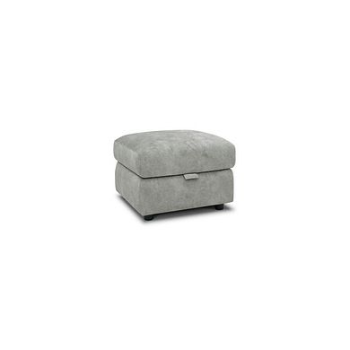 Theo Storage Footstool in Marble Silver Fabric
