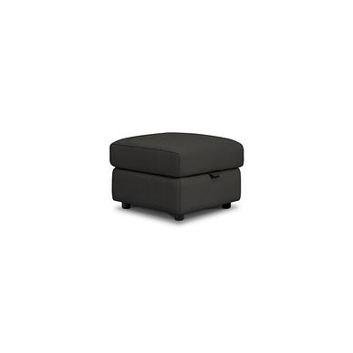 Theo Storage Footstool in Storm Leather