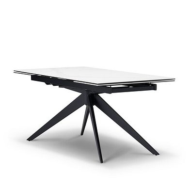 Trento 5ft White Ceramic Extendable Dining Table
