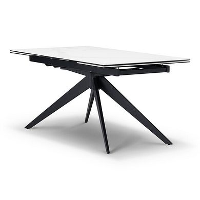 Trento 5ft White Ceramic Extendable Dining Table