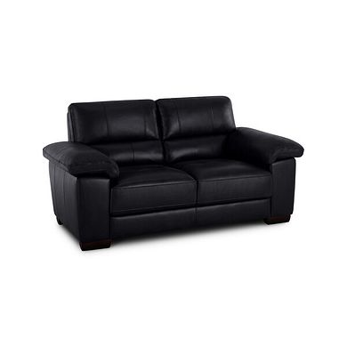 Turin 2 Seater Sofa in Black Leather
