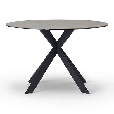 Venice 4ft Grey Ceramic Round Dining Table