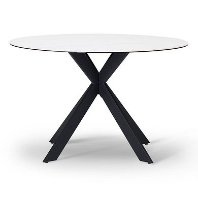 Venice 4ft White Ceramic Round Dining Table