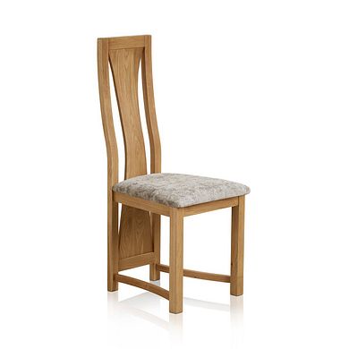 Waterfall Natural Solid Oak Chair with Plain Truffle Fabric Seat