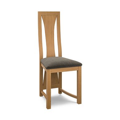 Waterfall Natural Solid Oak Chair with Verona Chocolate Fabric Seat