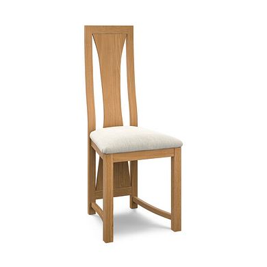 Waterfall Natural Solid Oak Chair with Verona Cream Fabric Seat