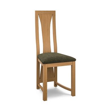 Waterfall Natural Solid Oak Chair with Verona Green Fabric Seat