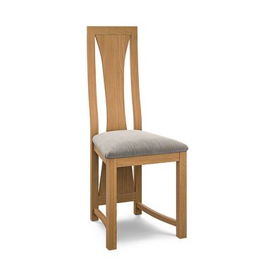 Waterfall Natural Solid Oak Chair with Verona Mocha Fabric Seat