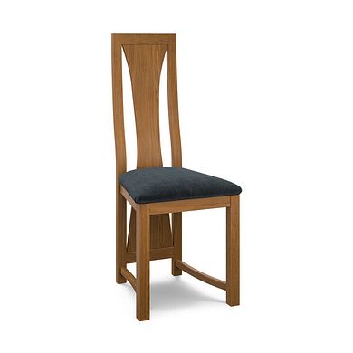 Waterfall Rustic Solid Oak Chair with Verona Charcoal Fabric Seat