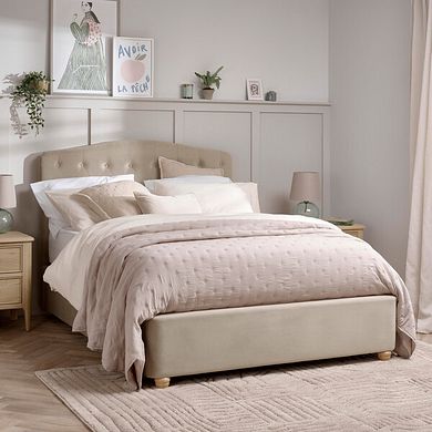 Windsor King-size Ottoman Storage Bed in Sunningdale Linen Fabric