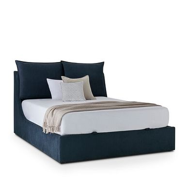 Wren King-Size Ottoman Bed in Smooth Midnight Fabric