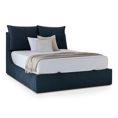 Wren Super King-Size Ottoman Bed in Smooth Midnight Fabric