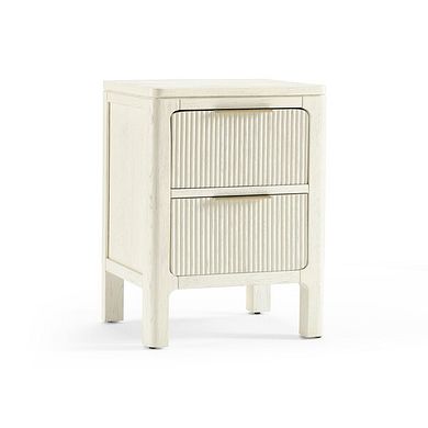 Wren White Painted Solid Oak 2 Drawer Bedside Table