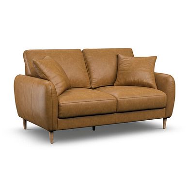 Zara 2 Seater Sofa in Brown Leather