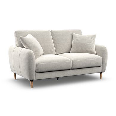 Zara 2 Seater Sofa in Canna Light Grey Fabric