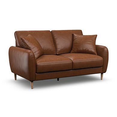 Zara 2 Seater Sofa in Chestnut Brown Leather