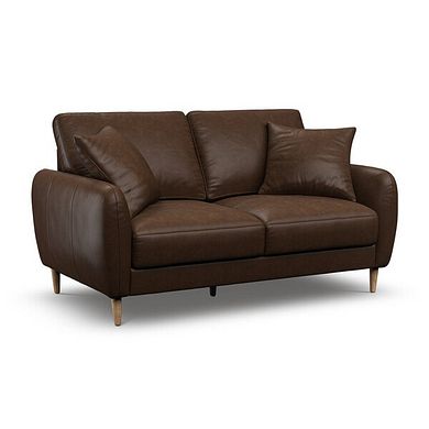 Zara 2 Seater Sofa in Dark Brown Leather