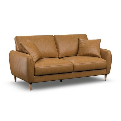 Zara 3 Seater Sofa in Brown Leather