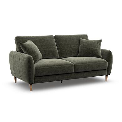 Zara 3 Seater Sofa in Canna Dark Green Fabric