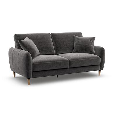Zara 3 Seater Sofa in Canna Dark Grey Fabric