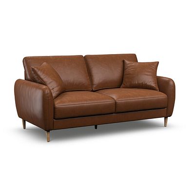 Zara 3 Seater Sofa in Chestnut Brown Leather