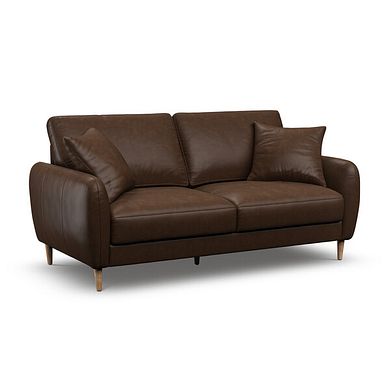 Zara 3 Seater Sofa in Dark Brown Leather