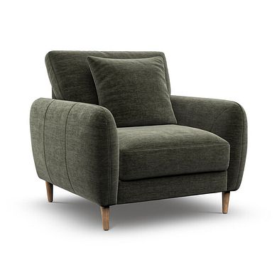 Zara Armchair in Canna Dark Green Fabric