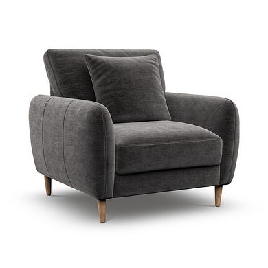 Zara Armchair in Canna Dark Grey Fabric