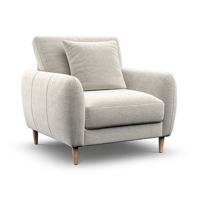 Zara Armchair in Canna Light Grey Fabric