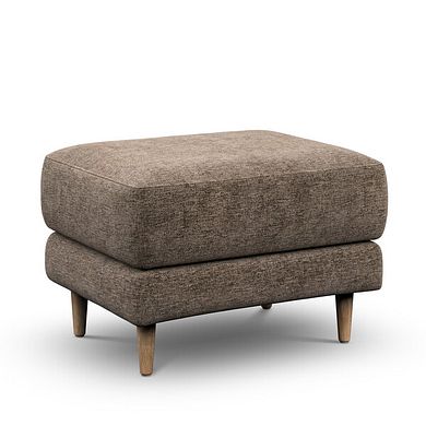 Zara Footstool in Arlan Smokestone Fabric