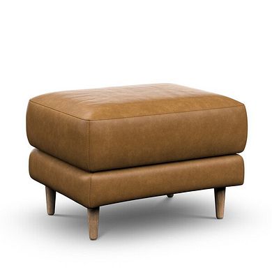 Zara Footstool in Brown Leather