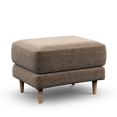 Zara Footstool in Canna Cocoa Fabric