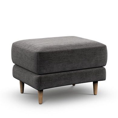 Zara Footstool in Canna Dark Grey Fabric
