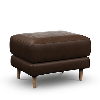 Zara Footstool in Dark Brown Leather