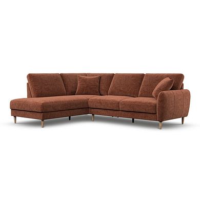 Zara Left Hand Corner Chaise Sofa in Arlan Copperwood Fabric