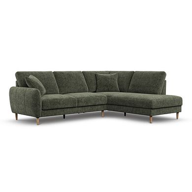 Zara Left Hand Corner Chaise Sofa in Arlan Mossy Fabric