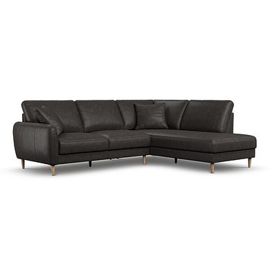 Zara Left Hand Corner Chaise Sofa in Ash Leather