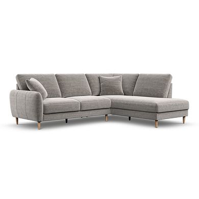 Zara Left Hand Corner Chaise Sofa in Canna Grey Fabric