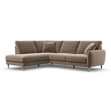 Zara Right Hand Corner Chaise Sofa in Canna Cocoa Fabric